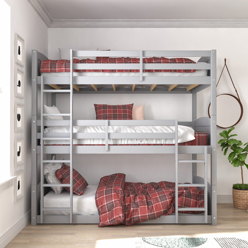 Viv + Rae Kogan Wood Arch Triple Twin Bunk Bed & Reviews Wayfair